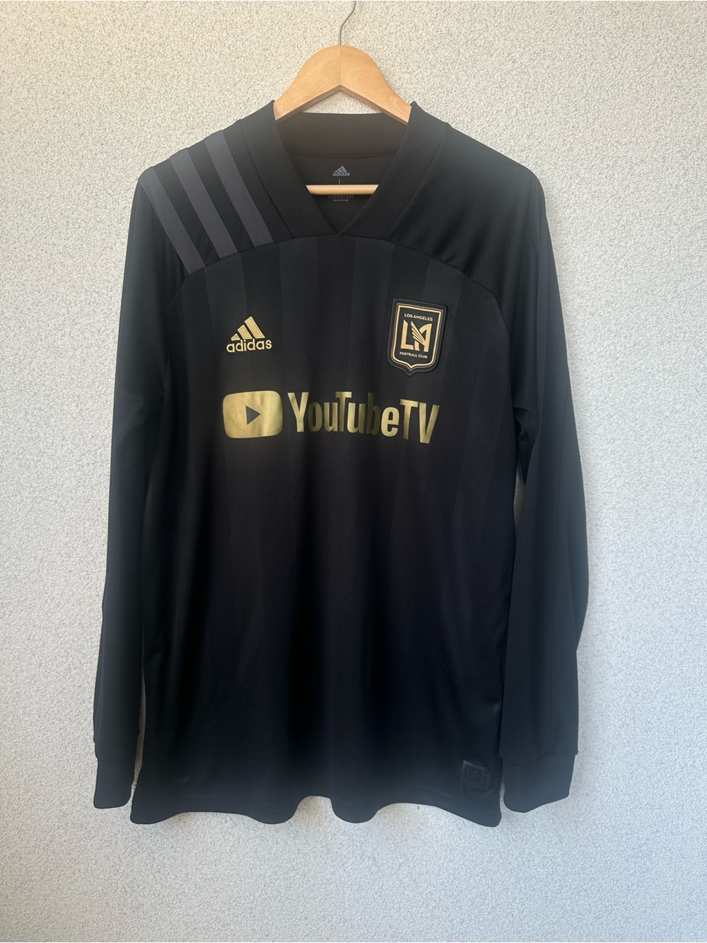 Adidas LAFC Black Long Sleeve Jersey Large Los Angeles FC